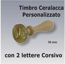 Timbro  sigillo ceralacca diametro 30 mm con 2 lettere