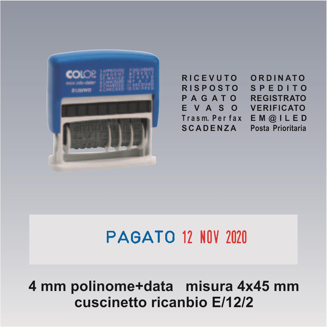 TIMBRO OFFICE S360 DATARIO PERSONALIZZABILE AUTOINCHIOSTRANTE 30X45MM COLOP  COD. S360