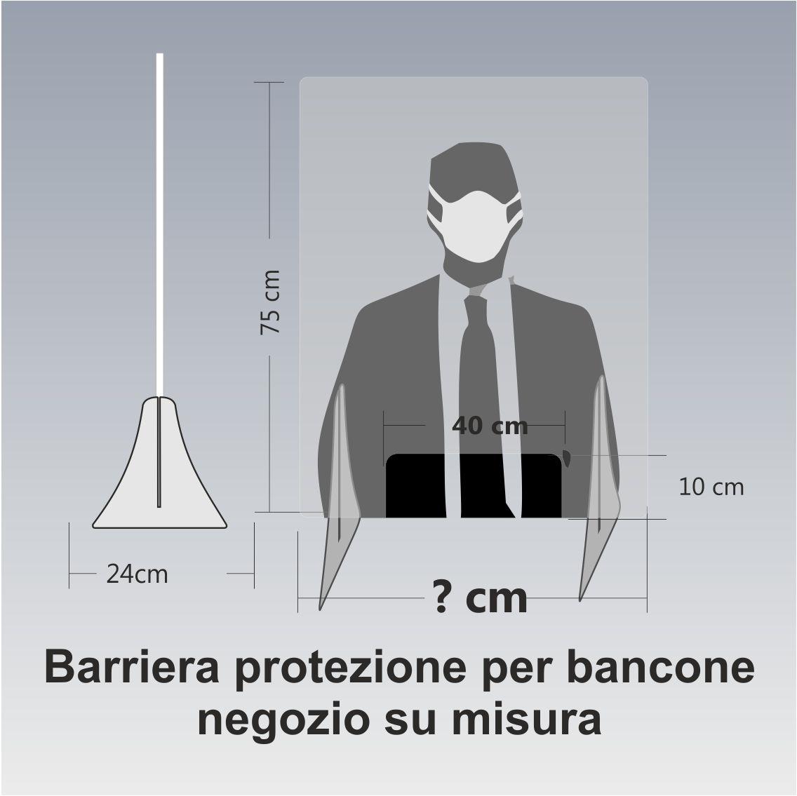 Separe' barriera protezione parafiato- parasputi - bancone - scrivania su misura