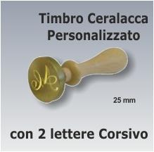 Timbro sigillo ceralacca diametro 25 mm con 2 lettere