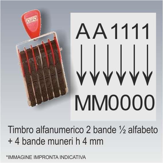 Timbro alfanumerico  h 4 mm 6 bande