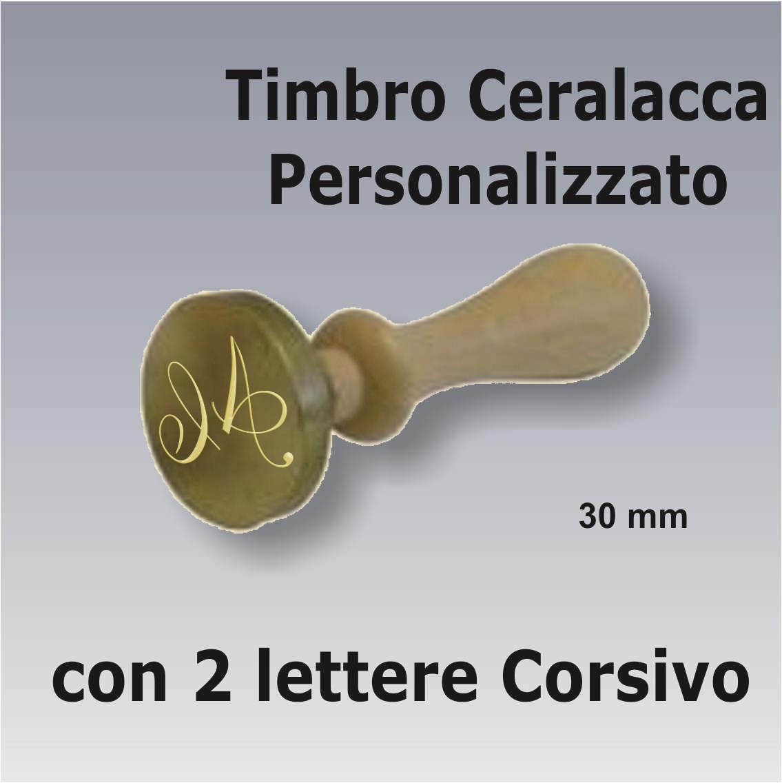 Timbro  sigillo ceralacca diametro 30 mm con 2 lettere