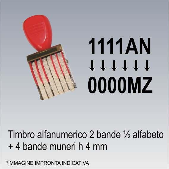 Timbro alfanumerico  h 4 mm 6 bande