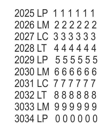 timbro alfanumerico  data e articolo