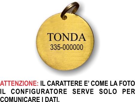 targhetta per cane o gatto  forma rotonda